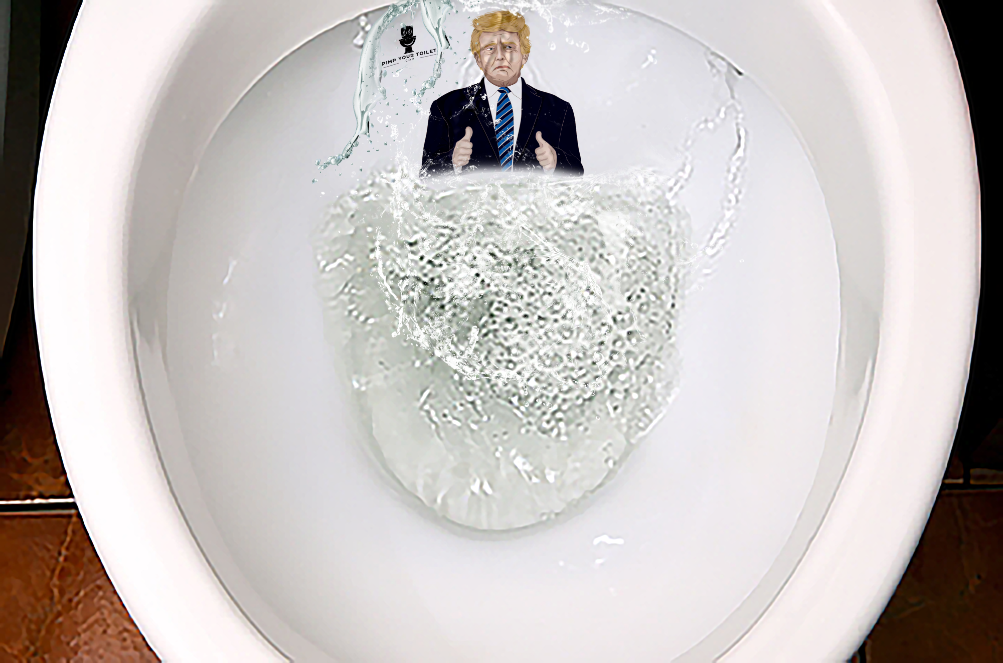 Trump Daumen Keramikschoner